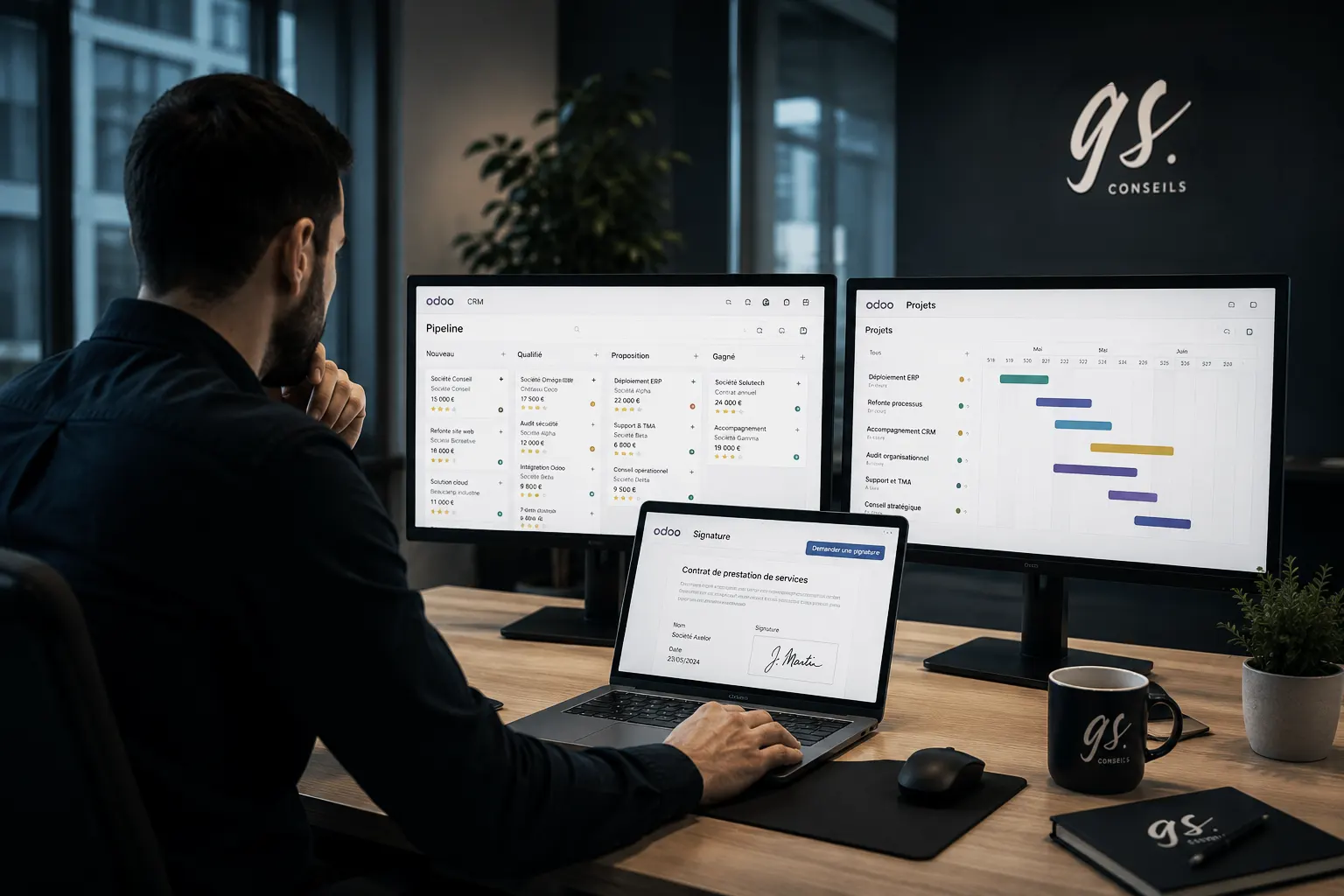 Pourquoi les sociétés de services et cabinets choisissent Odoo pour piloter leur activité ?